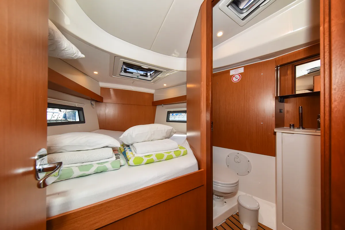 Cabin on SEA CLOUD, a Bavaria C38 sailboat at Zadar, Croatia