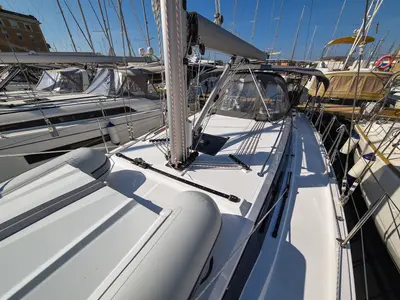 Deck of SEA CLOUD, a Bavaria C38 sailboat at Zadar, Croatia