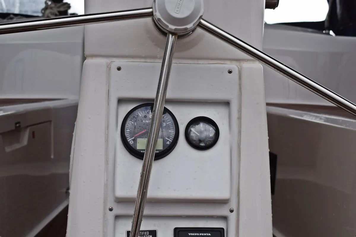 Stončica, a Bavaria Cruiser 33 sailboat at Grad Kaštela, Croatia