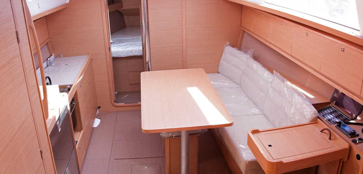Salon of Siroko, a Dufour 382 GL sailboat at Sithonia Municipal Unit, Greece
