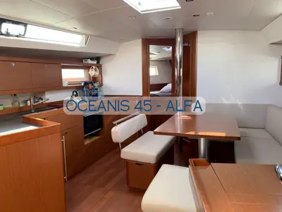 Salon of Comfort, a Beneteau Oceanis 45 sailboat at Kontokali, Greece
