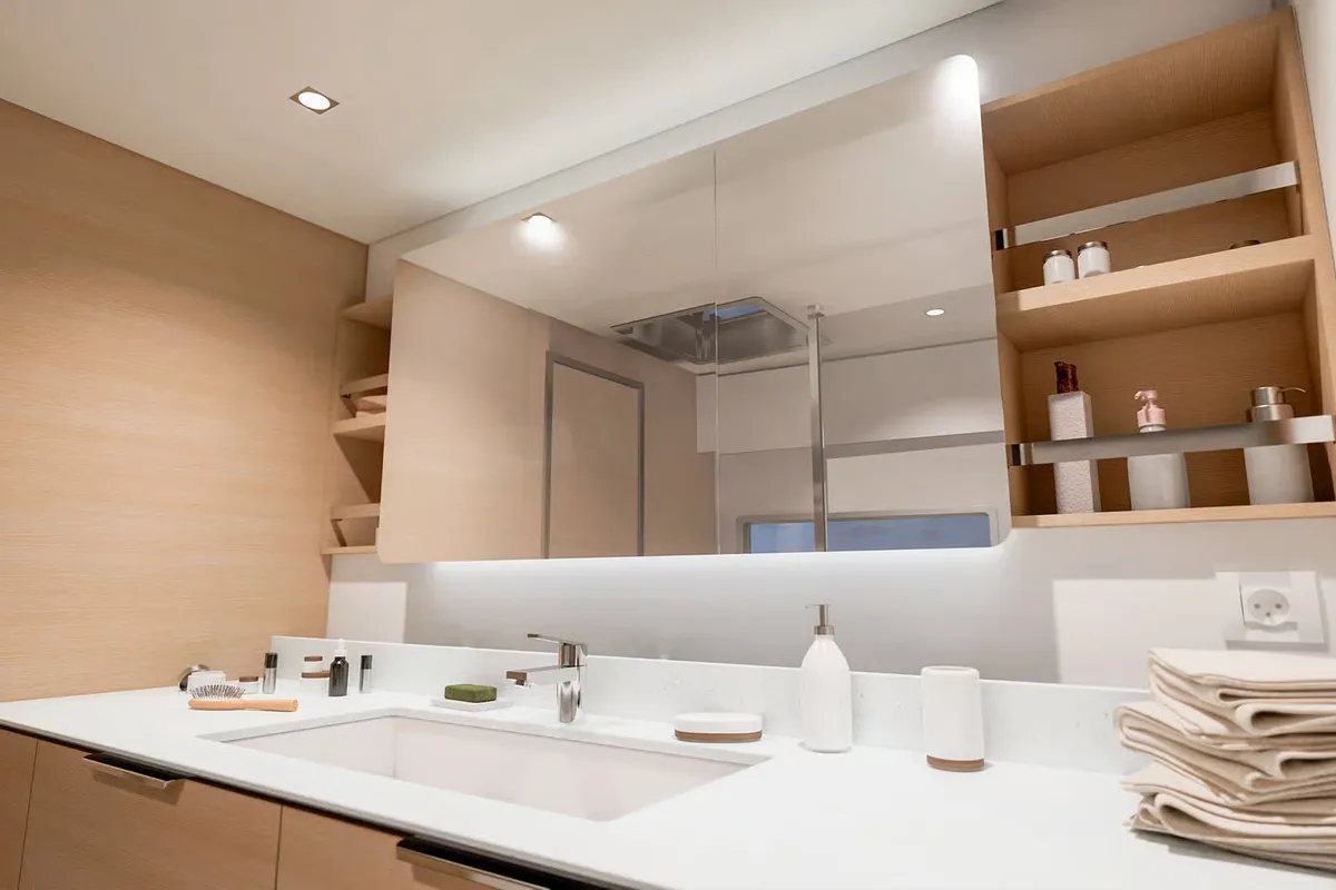 Head on Long Layover, a Fountaine Pajot FP 48 Quintet 5 catamaran at Charlotte Amalie, United States