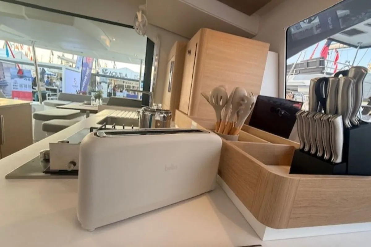 Long Layover, a Fountaine Pajot FP 48 Quintet 5 catamaran at Charlotte Amalie, United States