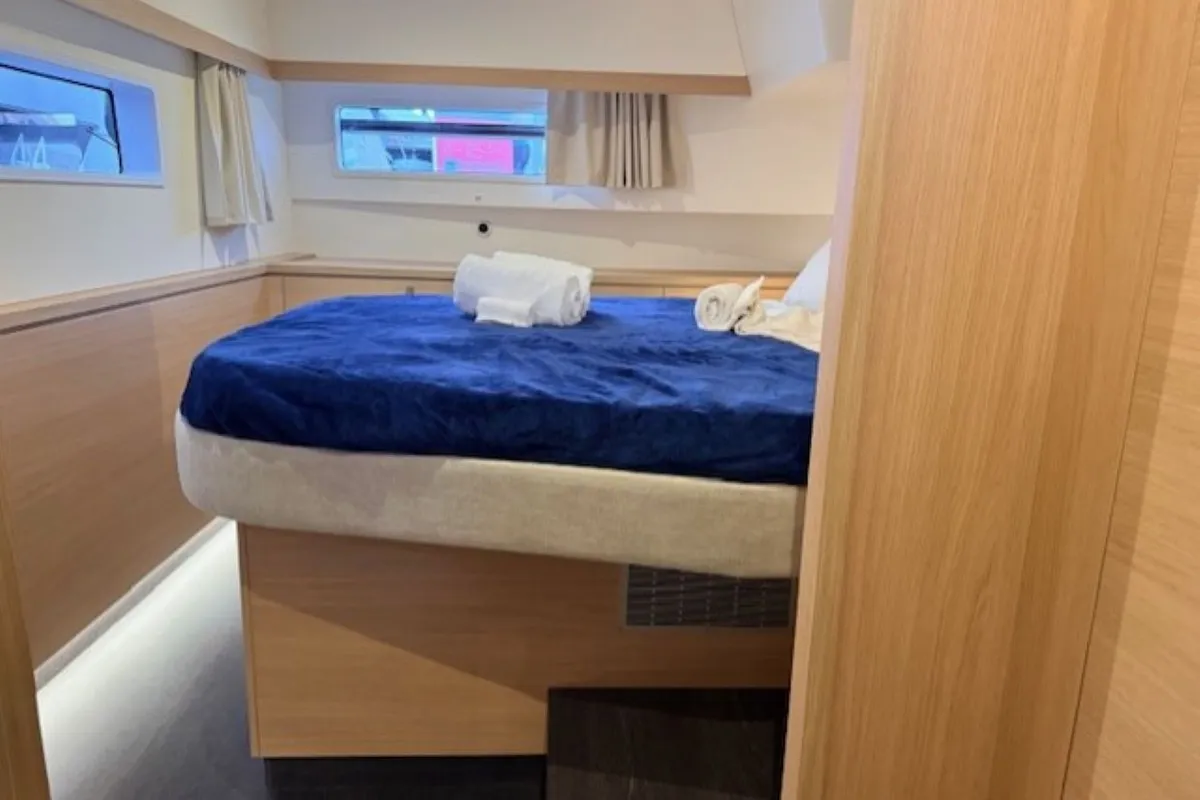 Long Layover, a Fountaine Pajot FP 48 Quintet 5 catamaran at Charlotte Amalie, United States
