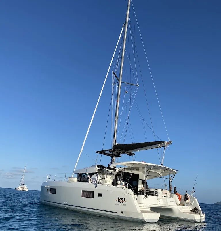Exterior view of Take it easy, a Lagoon 42 catamaran at Bonifacio / Bunifaziu, France