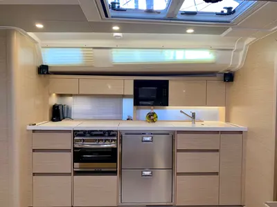 Galley of ARTEMIS, a Hanse 508 sailboat at Lefkada, Greece