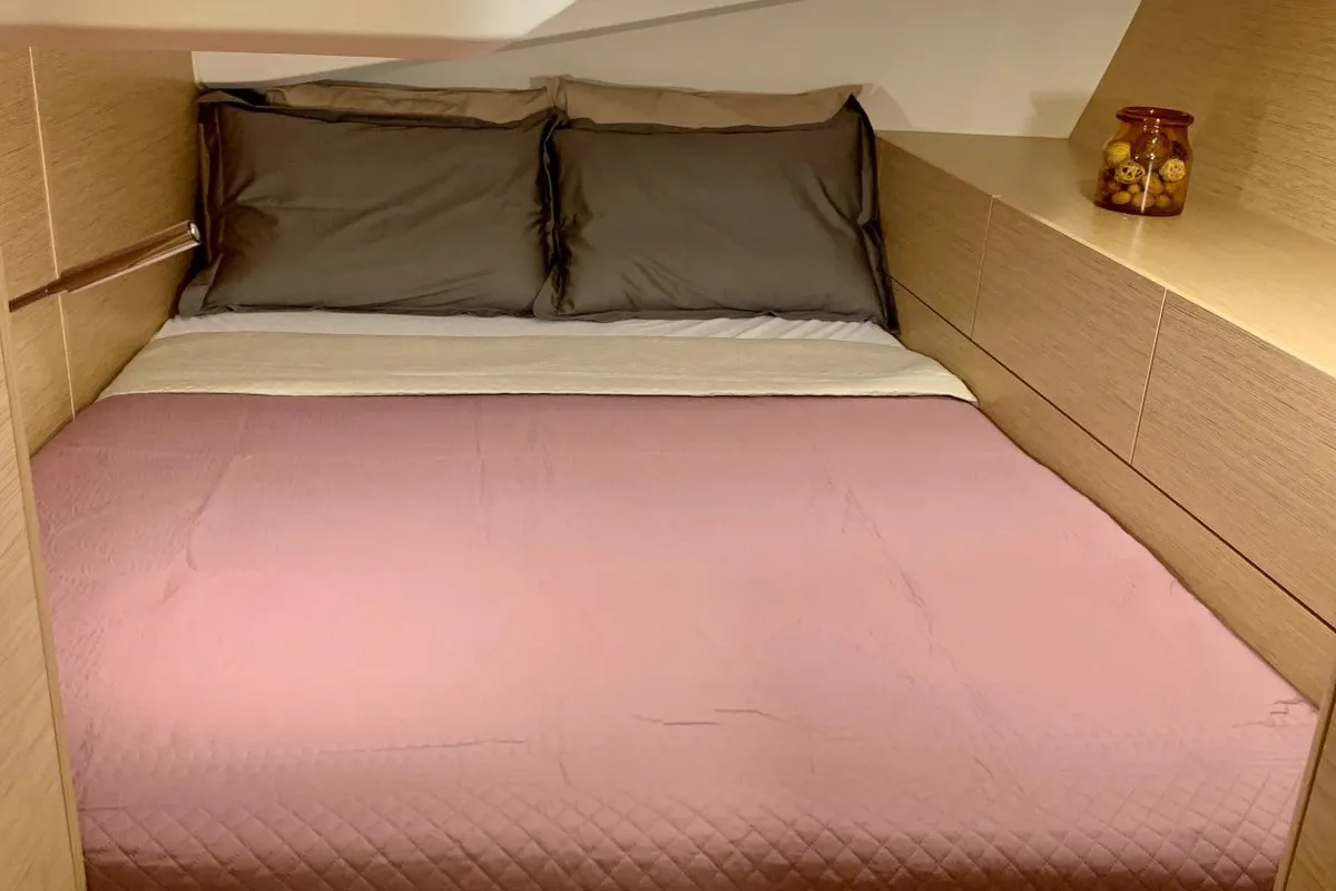 Cabin on ARTEMIS, a Hanse 508 sailboat at Lefkada, Greece
