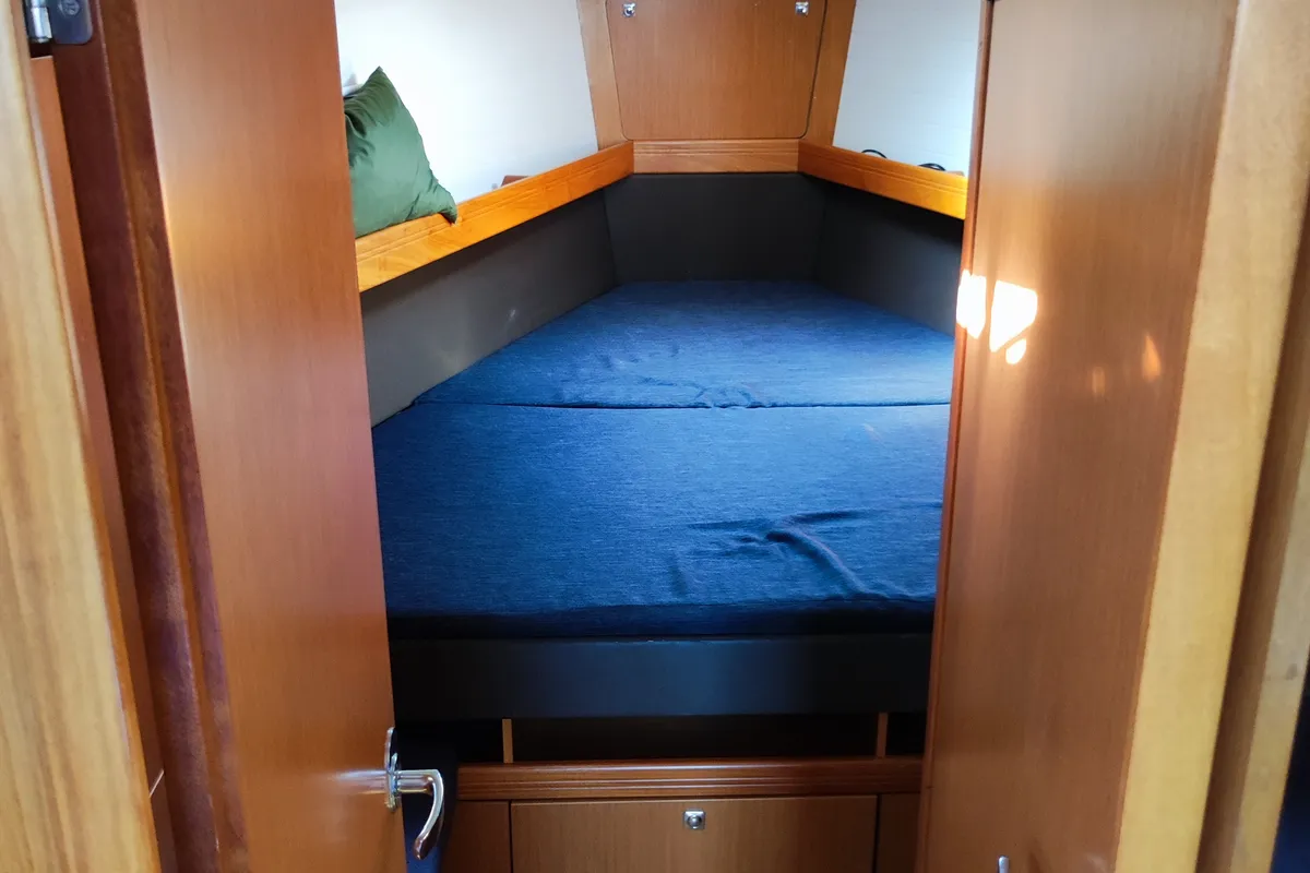 Cabin on IOLI, a Bavaria Cruiser 41 sailboat at Municipal Unit of Lefkada, Greece