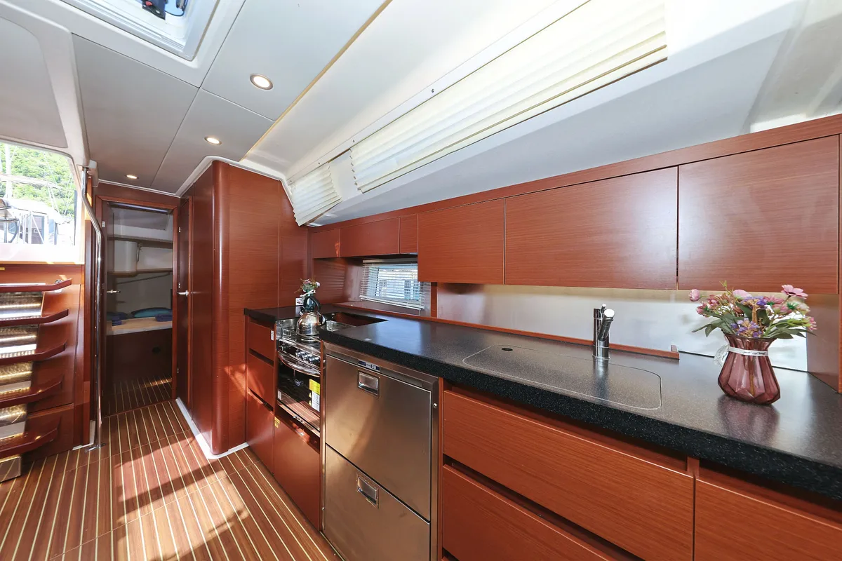 Galley of Uptown Girl, a Hanse 508 sailboat at Dubrovnik, Croatia