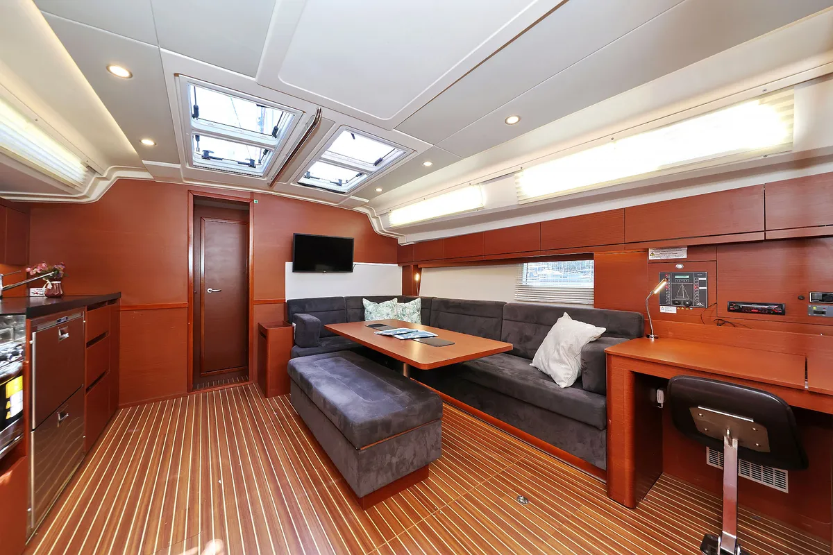 Salon of Uptown Girl, a Hanse 508 sailboat at Dubrovnik, Croatia