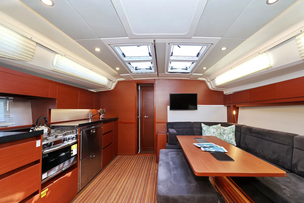 Salon of Uptown Girl, a Hanse 508 sailboat at Dubrovnik, Croatia
