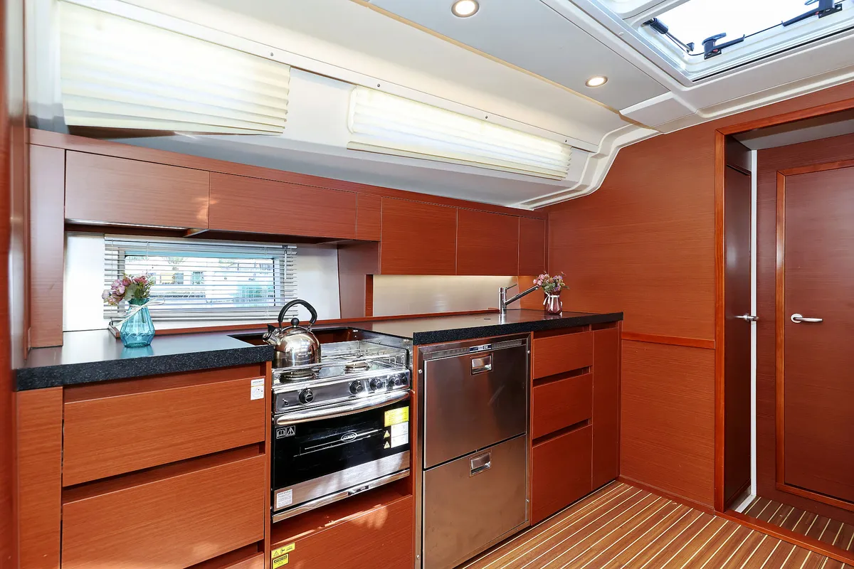 Galley of Uptown Girl, a Hanse 508 sailboat at Dubrovnik, Croatia