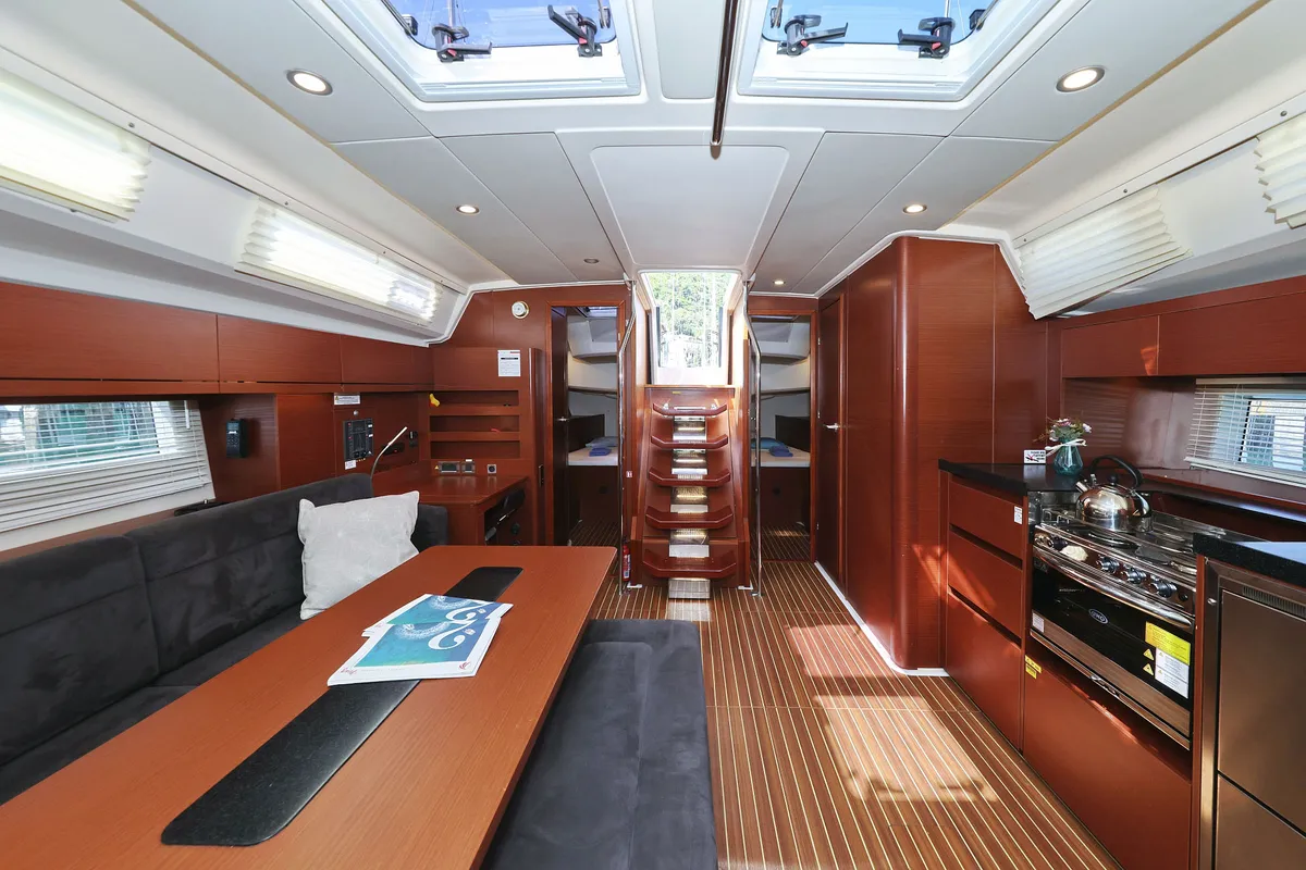 Salon of Uptown Girl, a Hanse 508 sailboat at Dubrovnik, Croatia