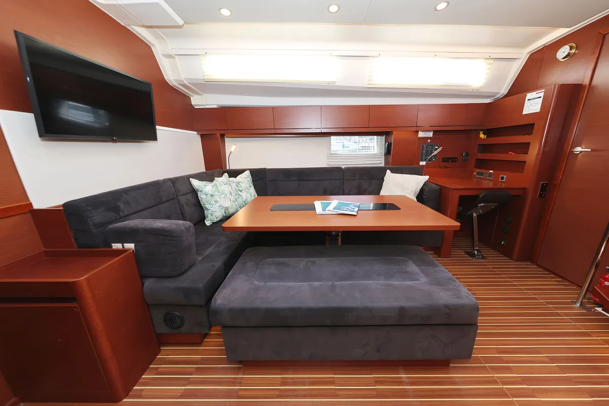 Salon of Uptown Girl, a Hanse 508 sailboat at Dubrovnik, Croatia