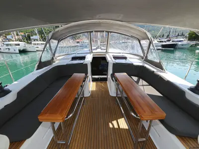 Deck of Uptown Girl, a Hanse 508 sailboat at Dubrovnik, Croatia