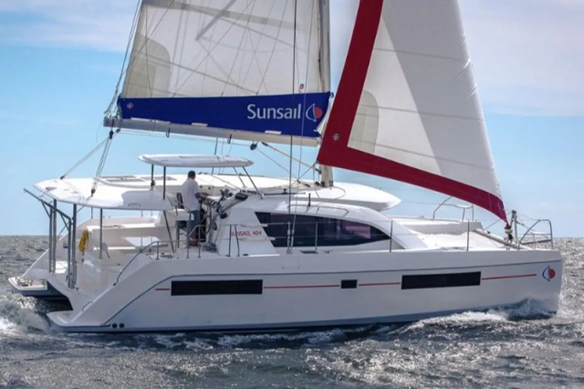 Exterior view of Sunsail 404 Classic, a Leopard 40 catamaran at Pa Khlok, Thailand