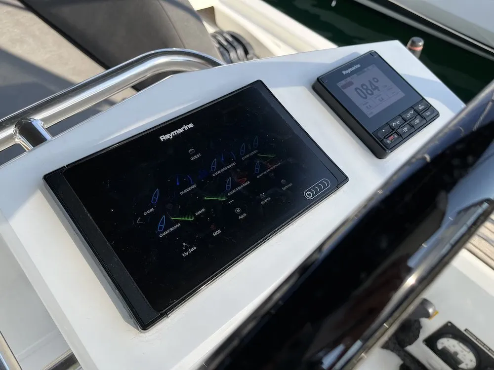 Cockpit of Nagia, a Beneteau Oceanis 46.1 sailboat at Athens, Greece