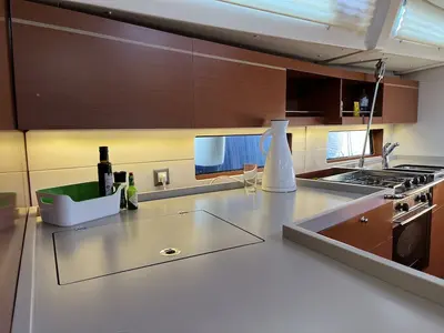Galley of Nagia, a Beneteau Oceanis 46.1 sailboat at Athens, Greece