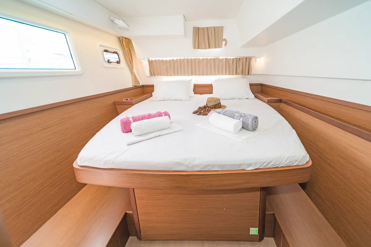 Cabin on Melissanthi, a Lagoon 42 catamaran at Kos, Greece