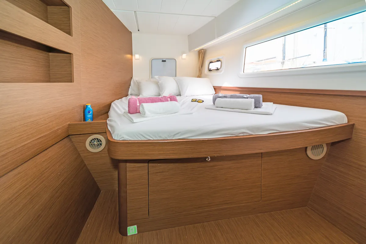 Cabin on Melissanthi, a Lagoon 42 catamaran at Kos, Greece