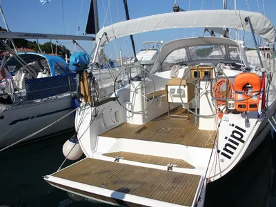 Deck of Inipi, a Bavaria Cruiser 40 sailboat at Općina Vrsar, Croatia