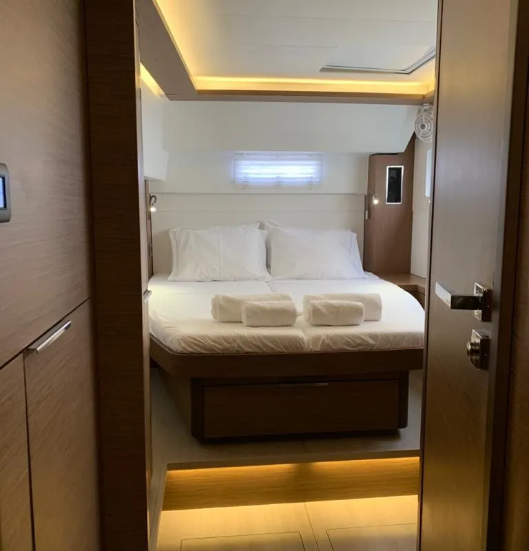 Cabin on White Pearl, a Lagoon 46 catamaran at Athens, Greece