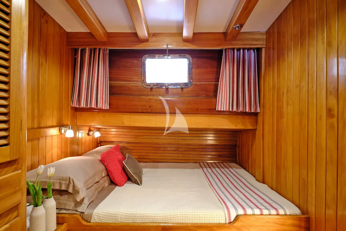 Cabin on White Pearl, a Lagoon 46 catamaran at Athens, Greece