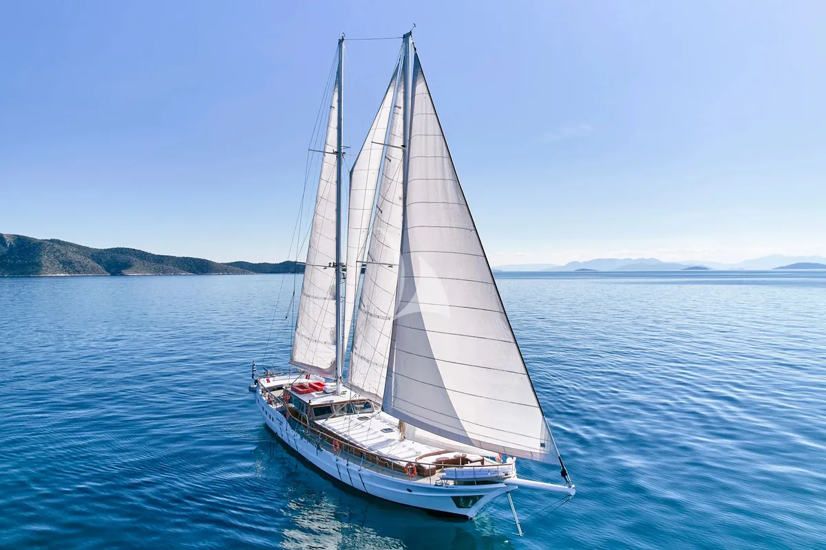 Exterior view of White Pearl, a Lagoon 46 catamaran at Athens, Greece
