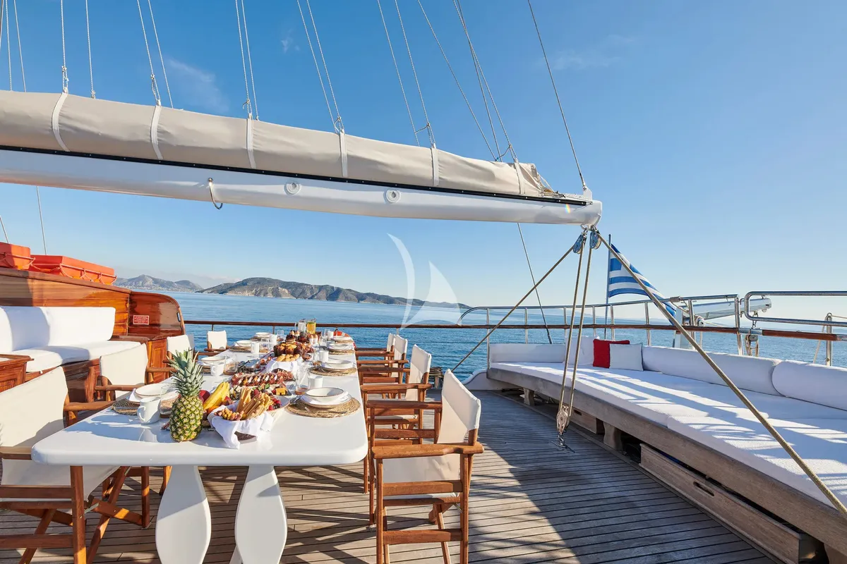 Cabin on White Pearl, a Lagoon 46 catamaran at Athens, Greece