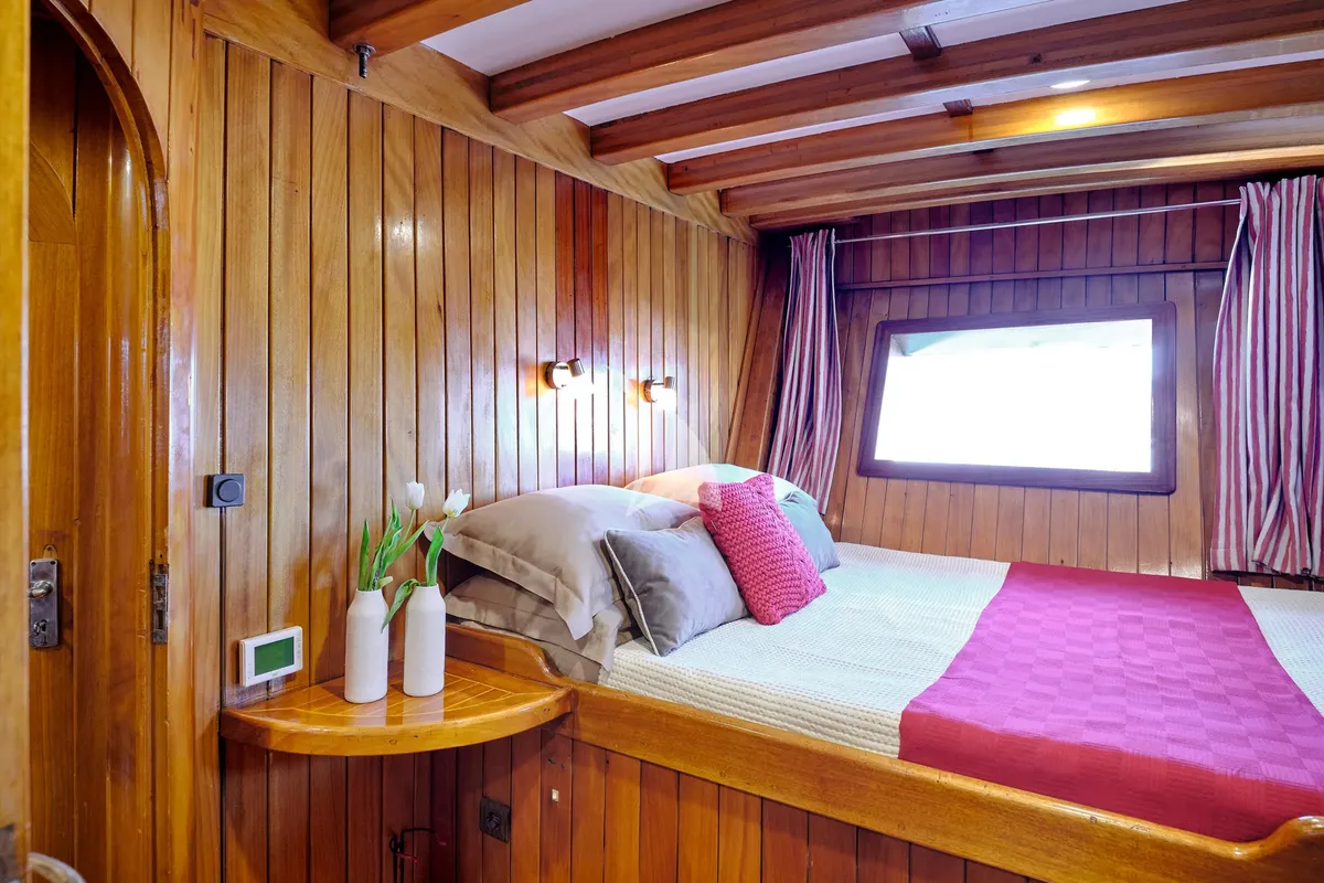 Salon of White Pearl, a Lagoon 46 catamaran at Athens, Greece
