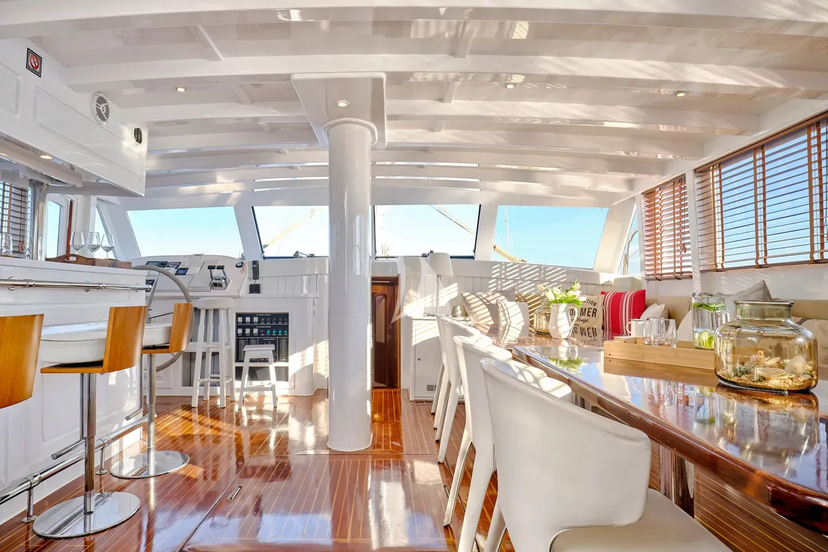 Cabin on White Pearl, a Lagoon 46 catamaran at Athens, Greece