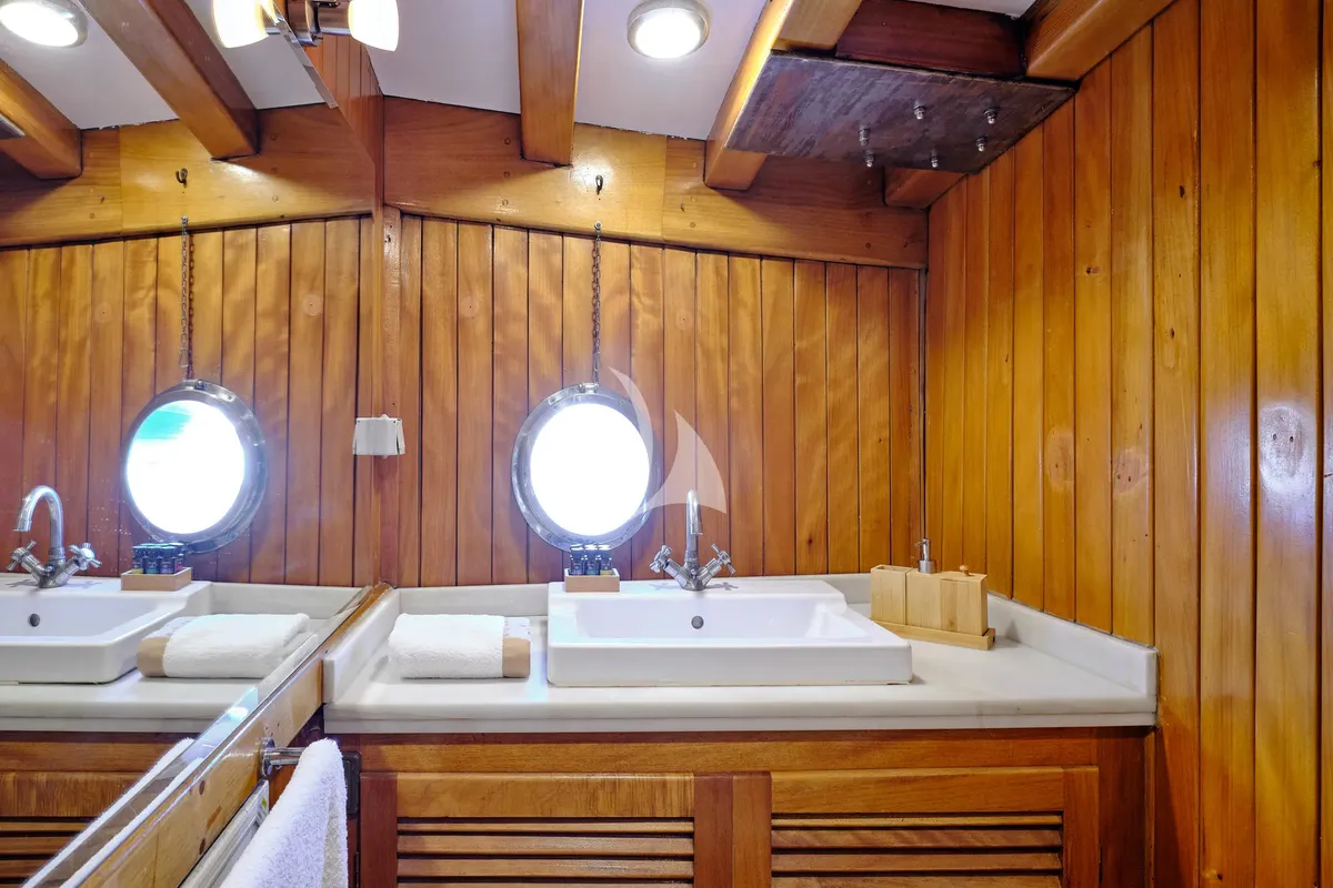 Cabin on White Pearl, a Lagoon 46 catamaran at Athens, Greece