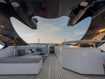 Project Steel, a Bugari 100 motor yacht at Athens, Greece