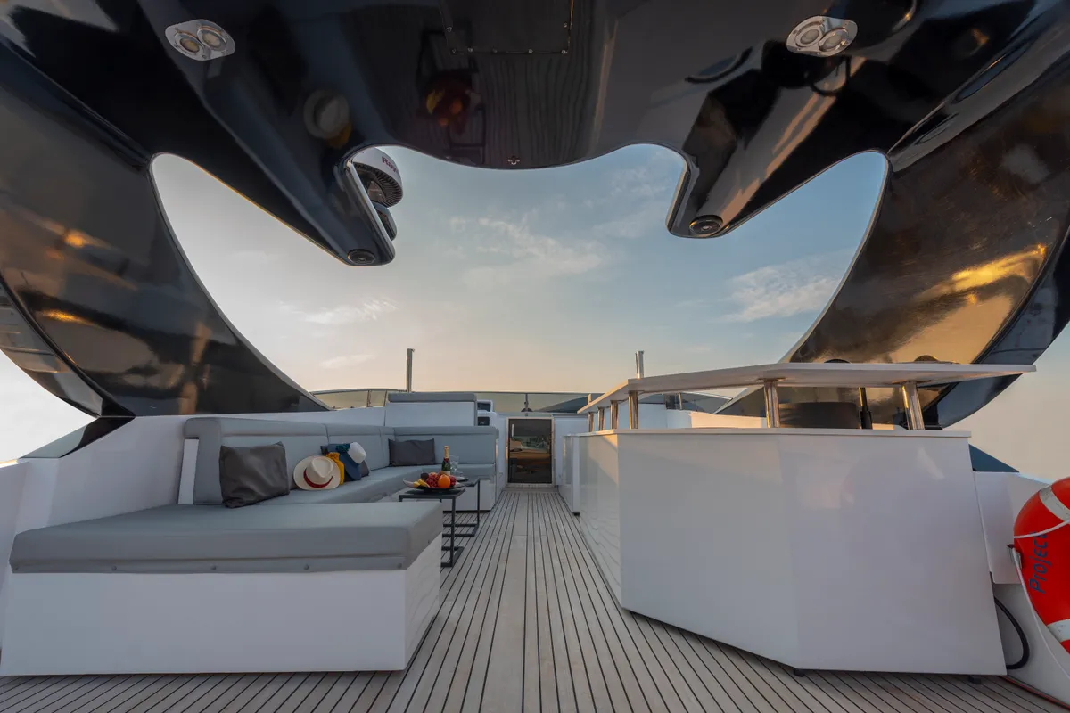 Project Steel, a Bugari 100 motor yacht at Athens, Greece