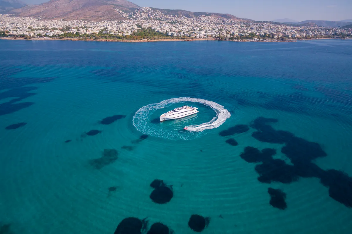 Project Steel, a Bugari 100 motor yacht at Athens, Greece