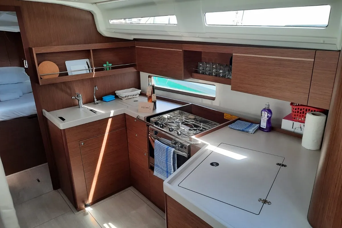 Galley of ALBIUS, a Beneteau Oceanis 40.1 sailboat at Split, Croatia