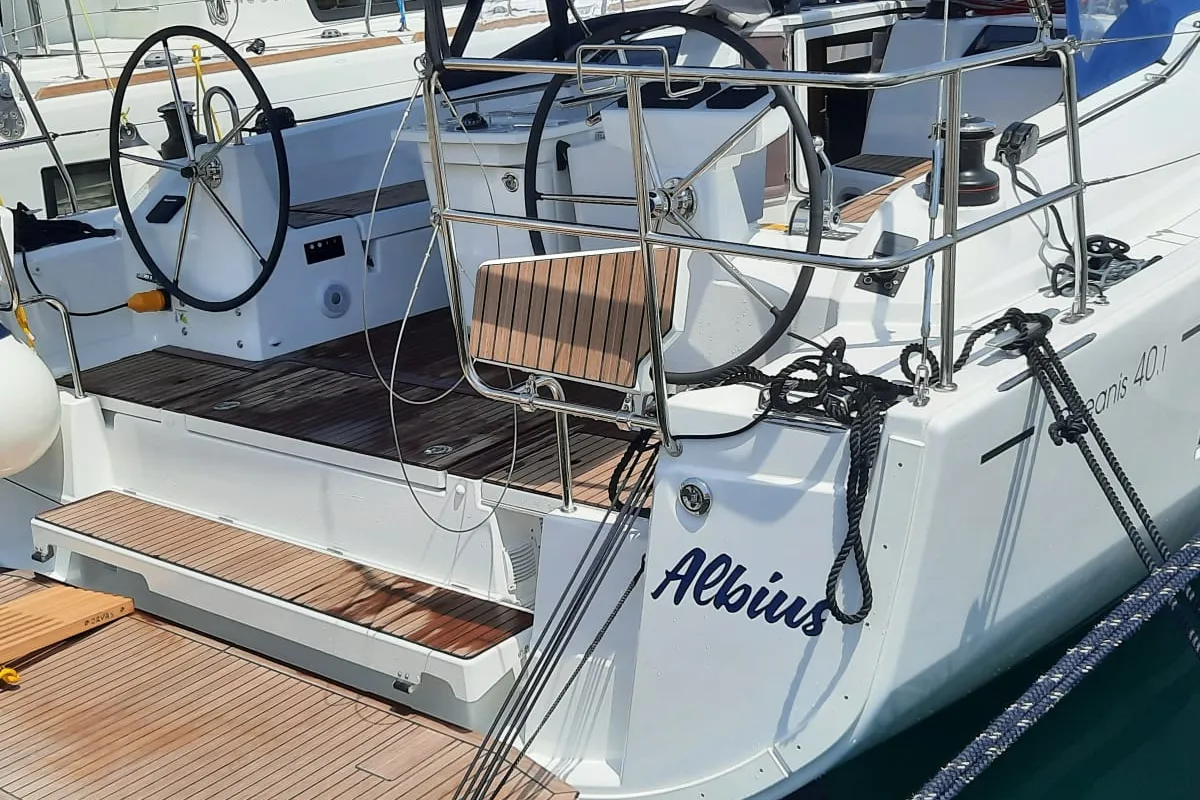 Deck of ALBIUS, a Beneteau Oceanis 40.1 sailboat at Split, Croatia