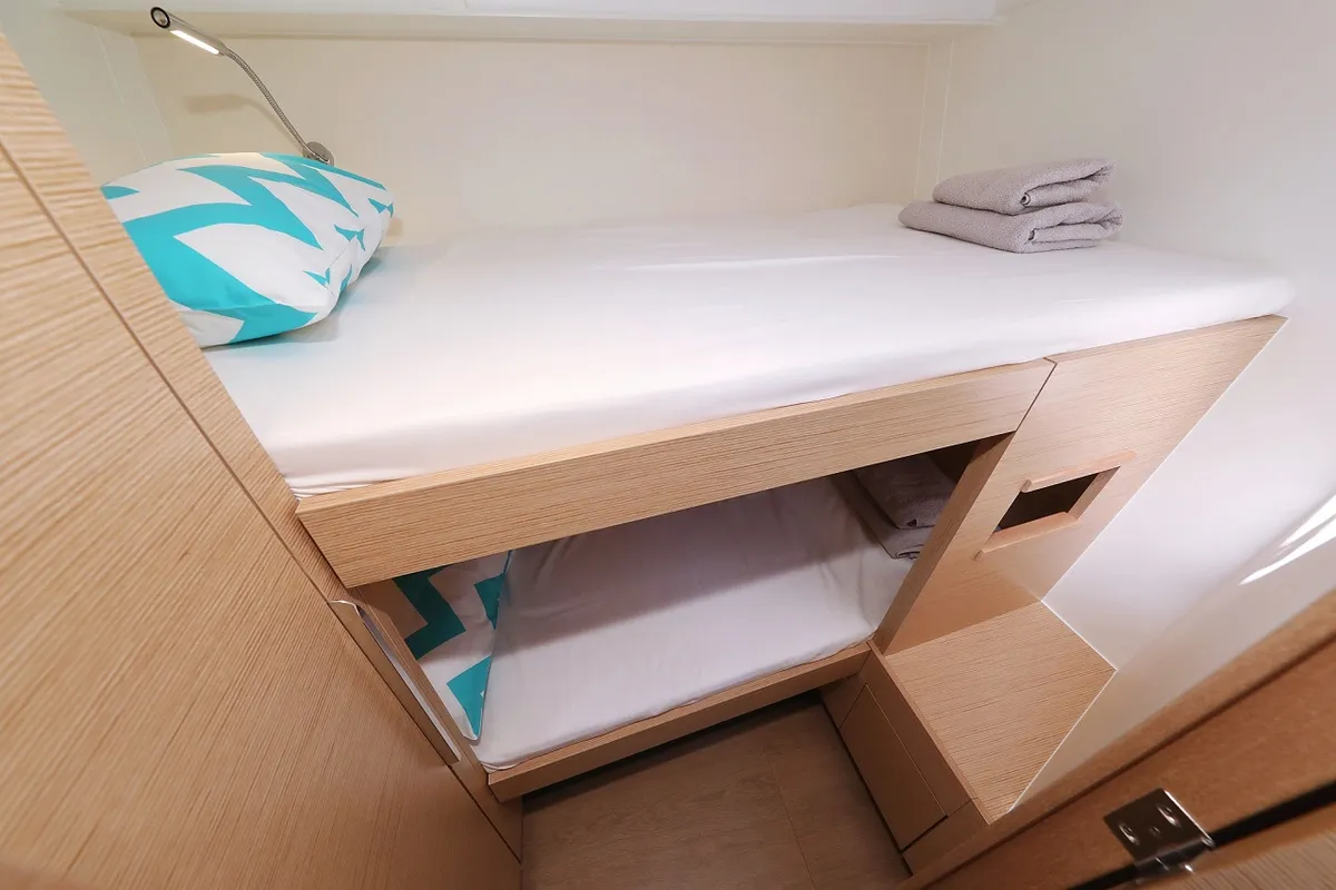 Cabin on Miss Moneypenny, a Hanse 460 sailboat at Grad Kaštela, Croatia