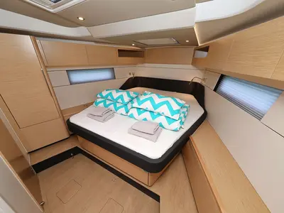 Cabin on Miss Moneypenny, a Hanse 460 sailboat at Grad Kaštela, Croatia
