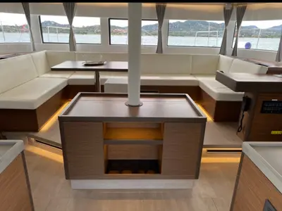 Salon of Dreamers, a Lagoon 50 catamaran at Olbia, Italy