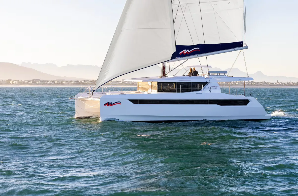 Exterior view of Moorings 5200 Exclusive Plus, a Leopard 52 catamaran at Road Town, British Virgin Islands