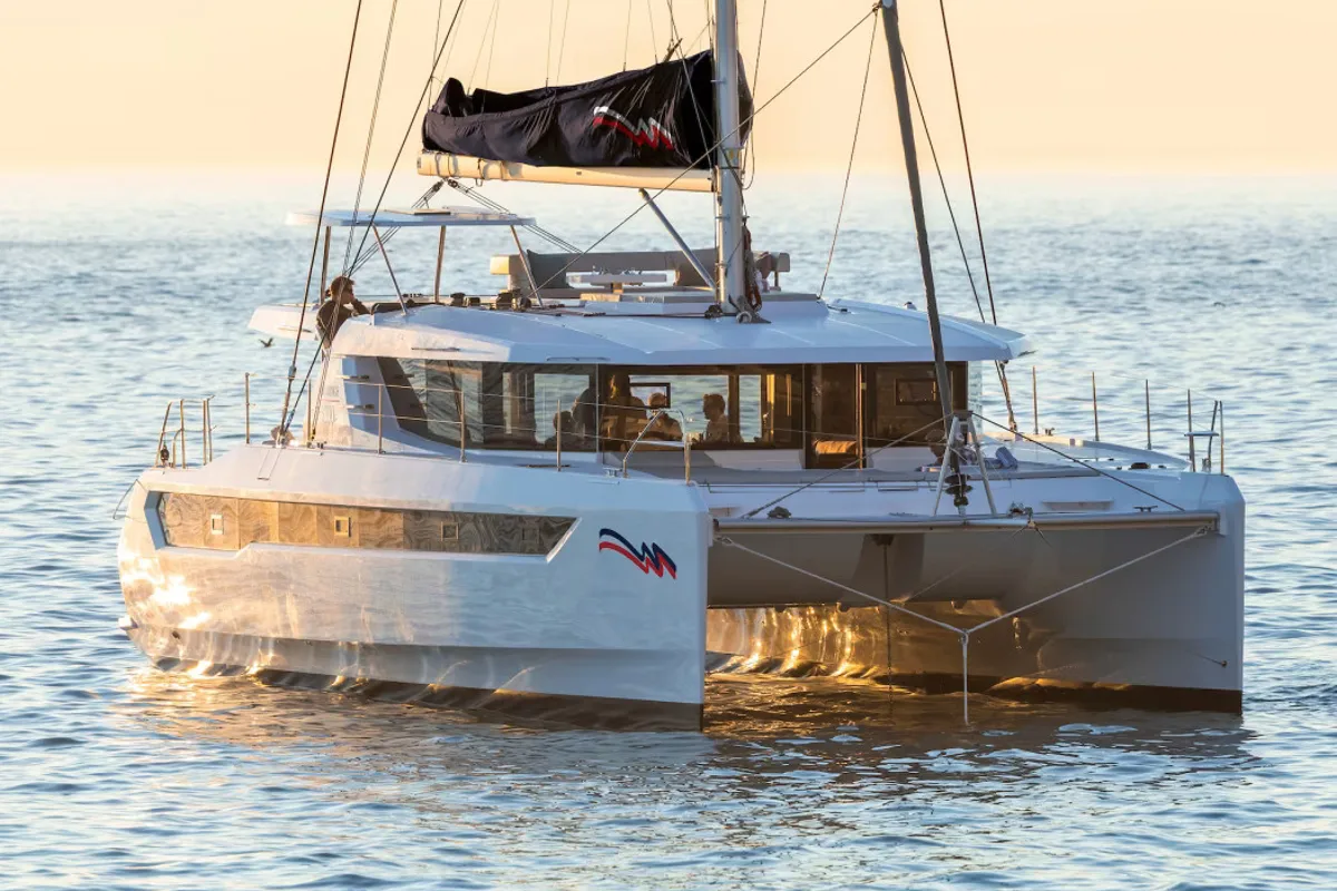 Exterior view of Moorings 5200 Exclusive Plus, a Leopard 52 catamaran at Road Town, British Virgin Islands
