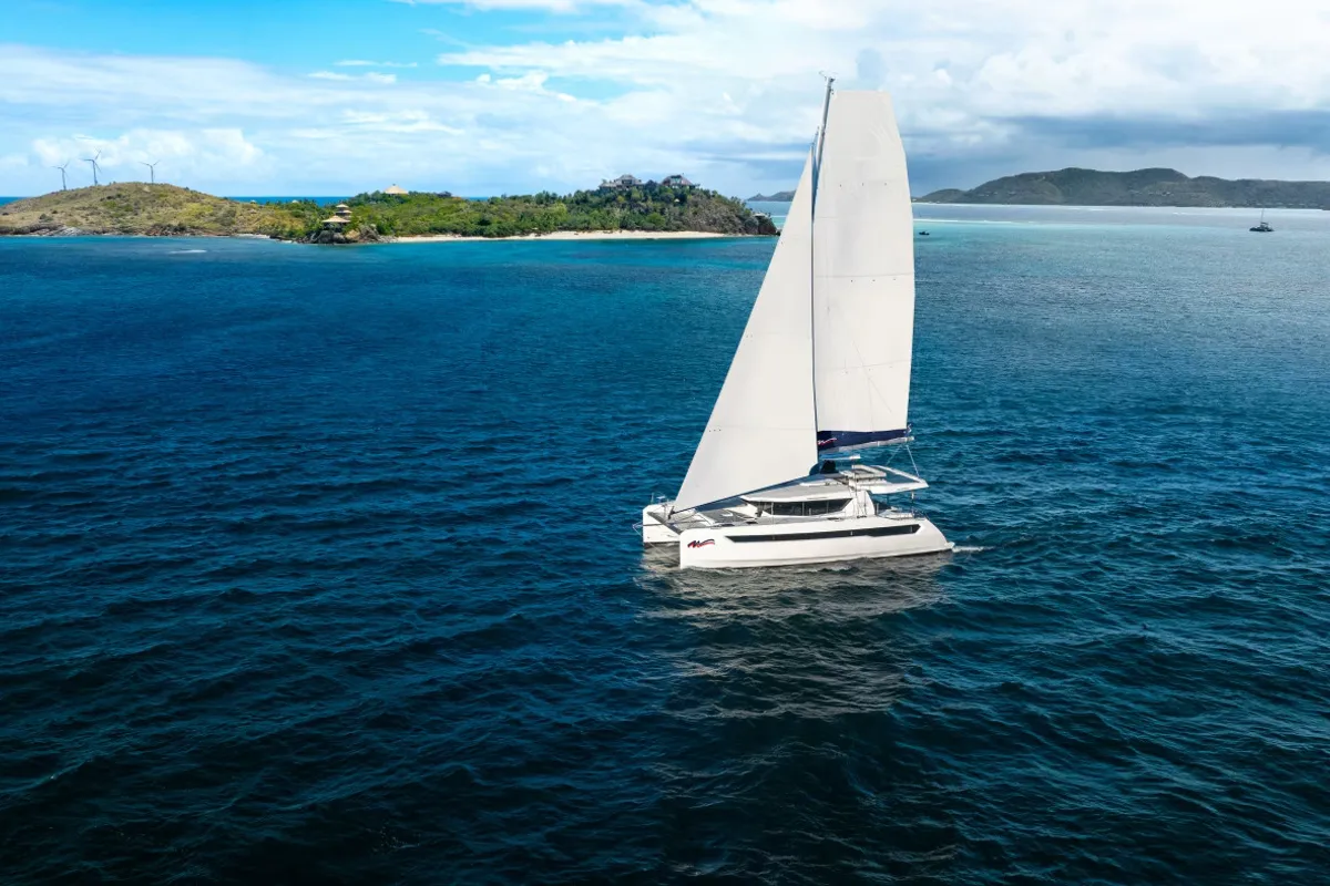 Exterior view of Moorings 5200 Exclusive Plus, a Leopard 52 catamaran at Road Town, British Virgin Islands