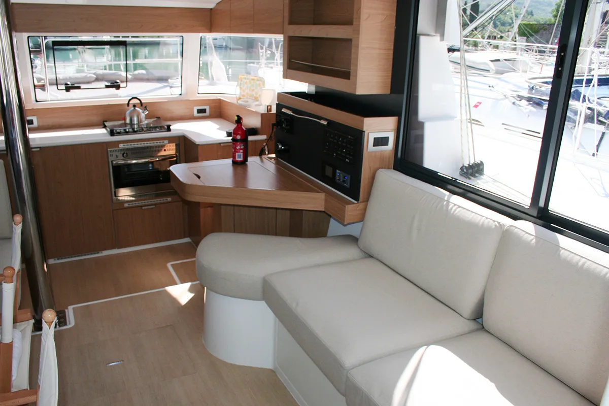 Galley of Julija, a Bali Catsmart catamaran at Dubrovnik, Croatia