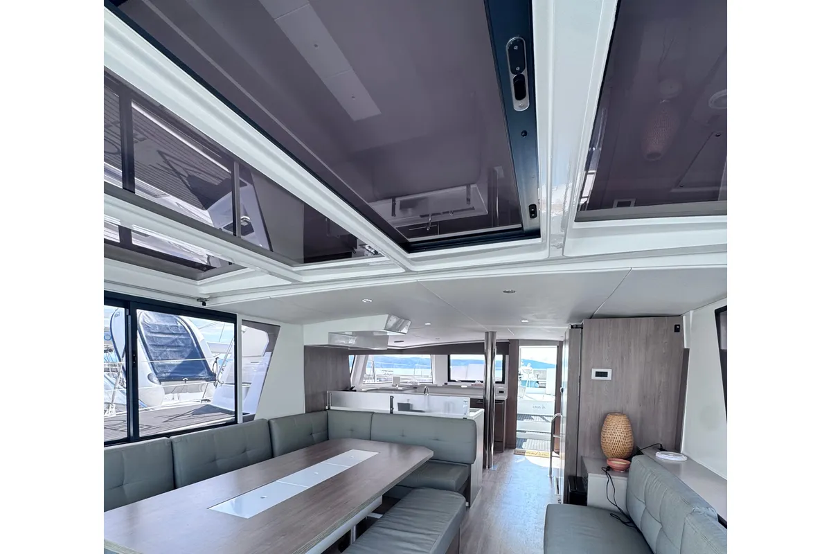Salon of MY QUEEN, a Bali 4.6 catamaran at Novi Vinodolski, Croatia