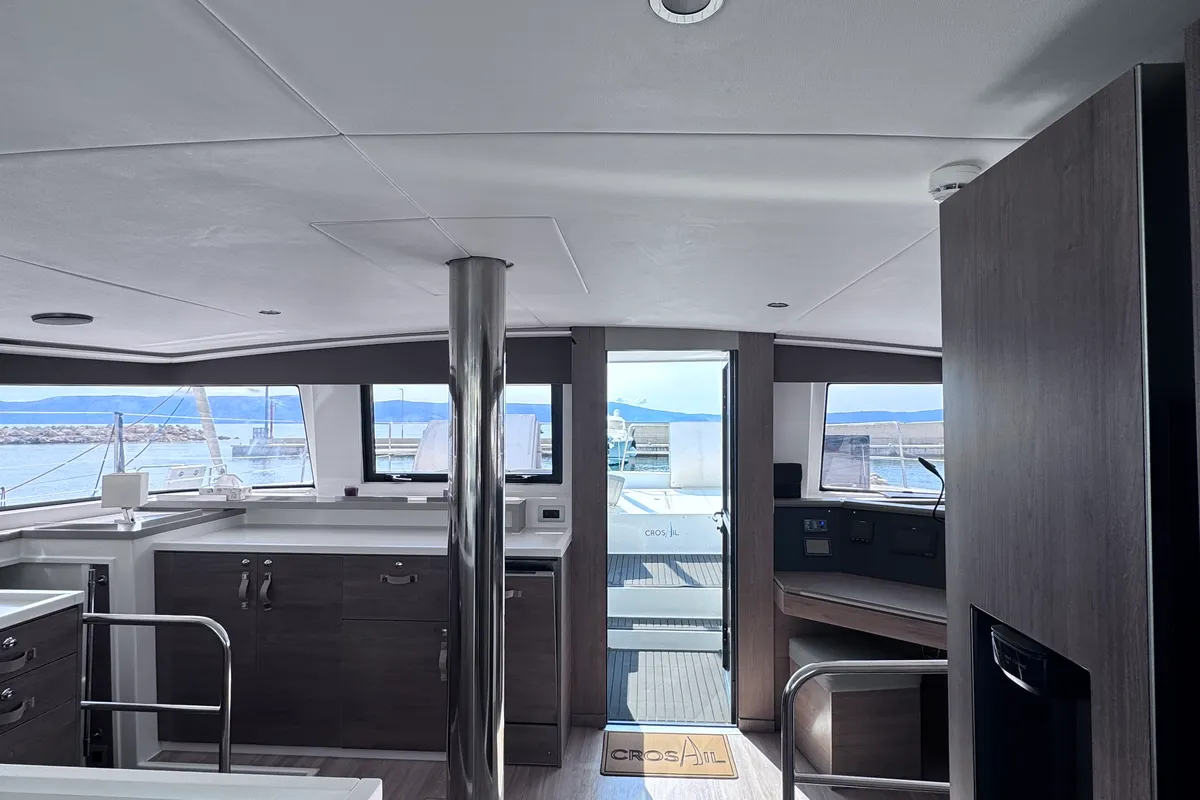Salon of MY QUEEN, a Bali 4.6 catamaran at Novi Vinodolski, Croatia