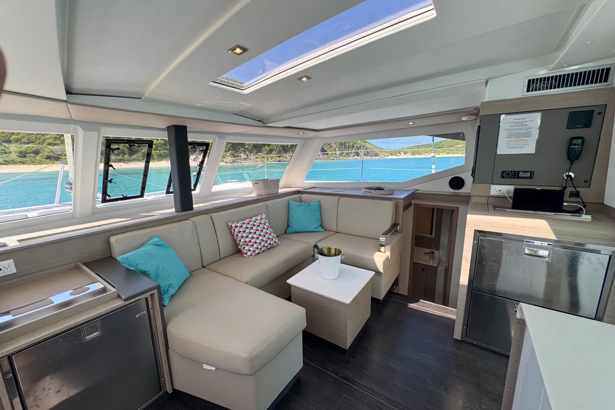 Cabin on Déjà Vu, a Fountaine Pajot Isla 40 catamaran at Road Town, British Virgin Islands
