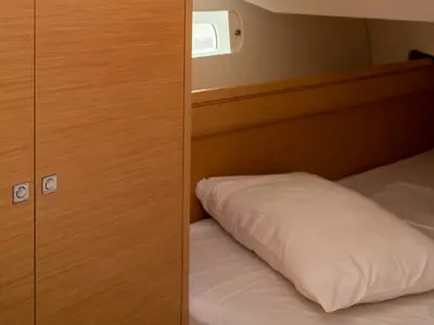 Cabin on Maria 1, a Jeanneau Sun Odyssey 449 sailboat at Athens, Greece