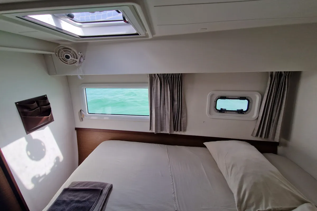 Cabin on Kireina, a Lagoon 42 catamaran at Portoferraio, Italy