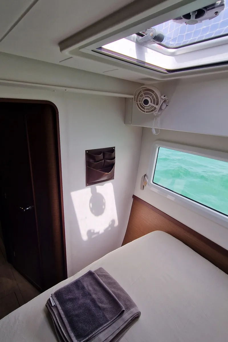Cabin on Kireina, a Lagoon 42 catamaran at Portoferraio, Italy